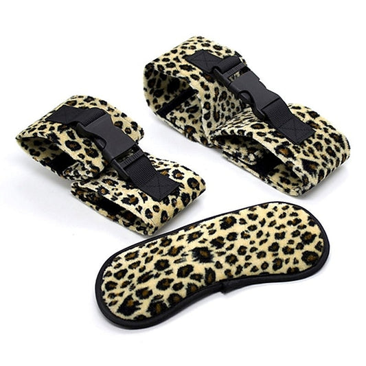 Leopard Beginner Lovers Soft 3 piece Kit - Cuffs and Restraints