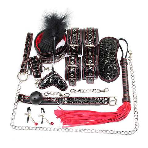 Diamond Pattern Plush Bondage Kit By Bdstyle - Bondage Kits