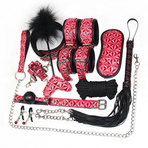 Diamond Pattern Plush Bondage Kit By Bdstyle - Bondage Kits