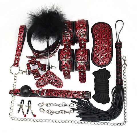 Diamond Pattern Plush Bondage Kit By Bdstyle - Bondage Kits