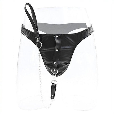 PU Panty With Lead Bondage Restraints by BDStyle - Cuffs and Restraints