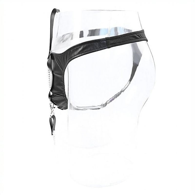 PU Panty With Lead Bondage Restraints by BDStyle - Cuffs and Restraints