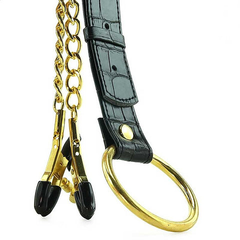 Penitentiary Nipple Clamps And Cock Ring Set By Xr Brands - Nipple and Clit Clamps