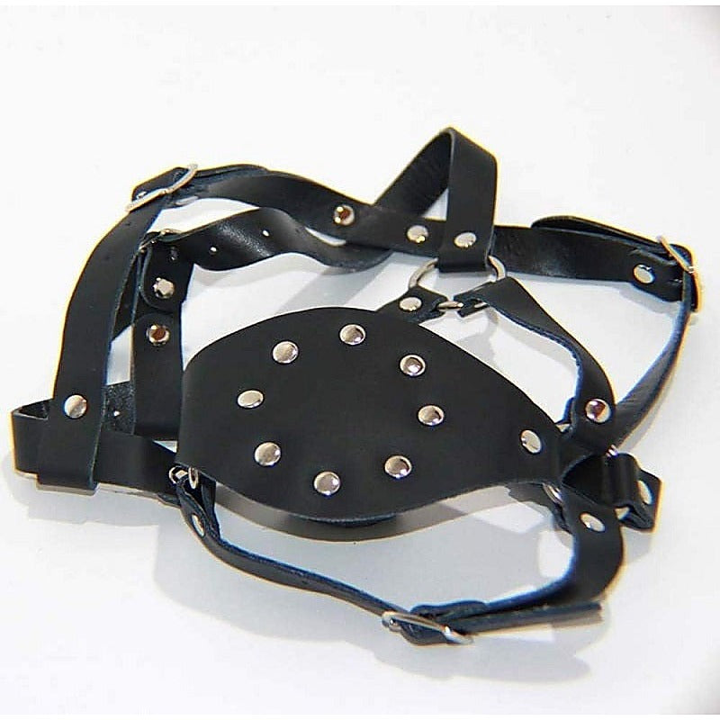 Leather Face Harness With Stuffer Gag By Bdstyle - Bondage Gags and Bits