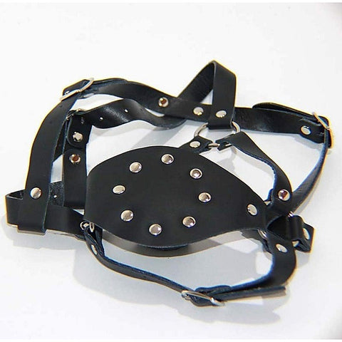 Leather Face Harness With Stuffer Gag By Bdstyle - Bondage Gags and Bits