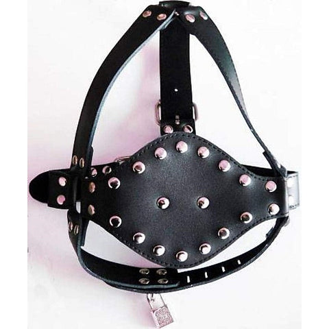Leather Face Harness With Stuffer Gag By Bdstyle - Bondage Gags and Bits