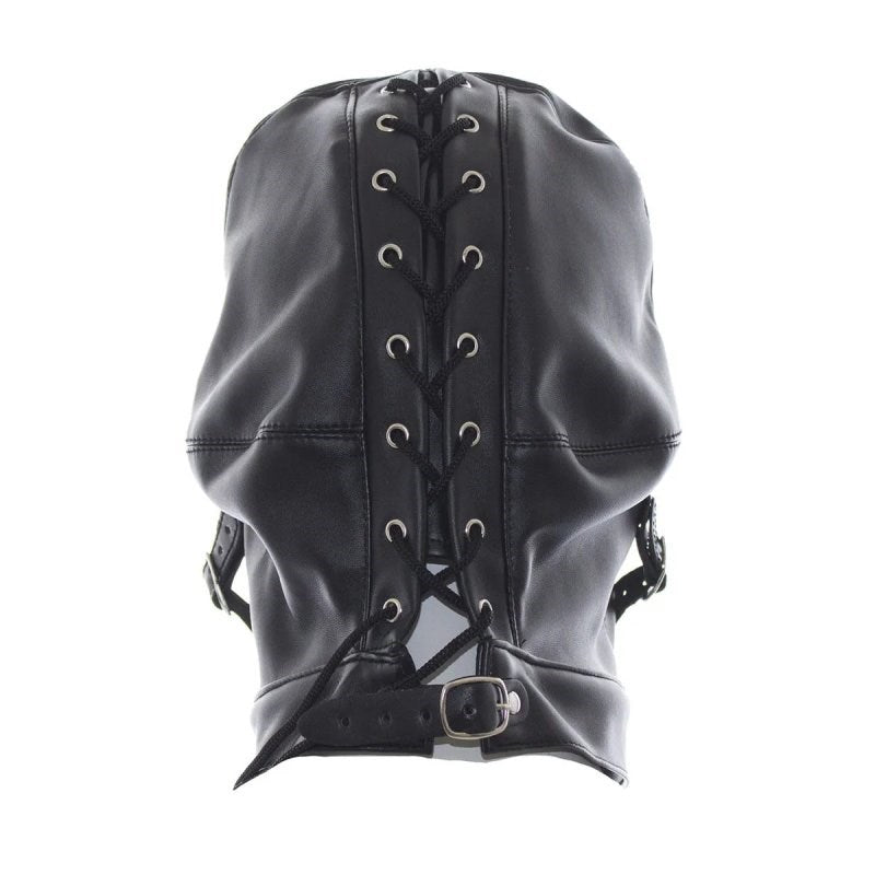 BDStyle Leather Hood Full Mask Eyes & Mouth Detachable - - Blindfolds And Masks