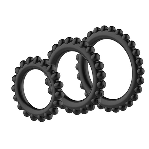 Baile Pretty Love TITAN TPUR 3 in One Silicone Cock Ring Set - Cock Ring Sets