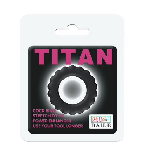 Baile Pretty Love Titan Mens Stretchy Cock Ring Black - Stretchy Cock Rings
