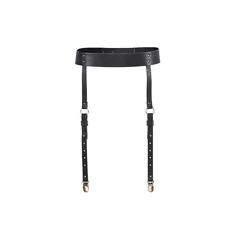 Maze Vegan Leather Adjustable Suspender Belt - Butt Plugs