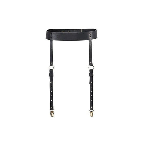 Maze Vegan Leather Adjustable Suspender Belt - Butt Plugs