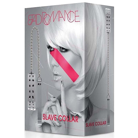 Bad Romance Translucent Slave Collar with Metal Nails - Collars and Leads