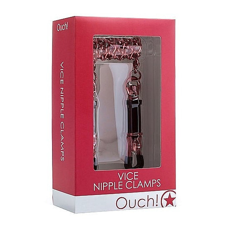 Ouch Vice Adjustable Nipple Clamps By Shots Toys - Masks And Blindfolds