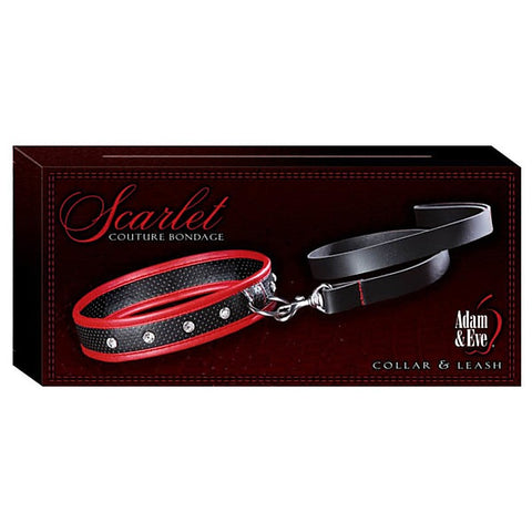Scarlet Couture Collar And Leash By Adam & Eve Sextoys - Collars and Leads