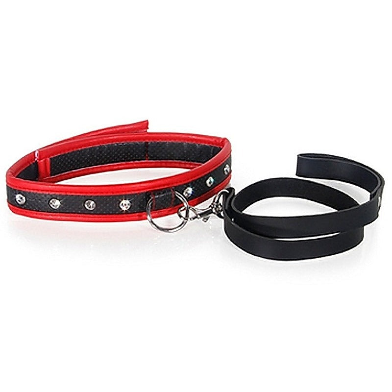Scarlet Couture Collar And Leash By Adam & Eve Sextoys - Collars and Leads