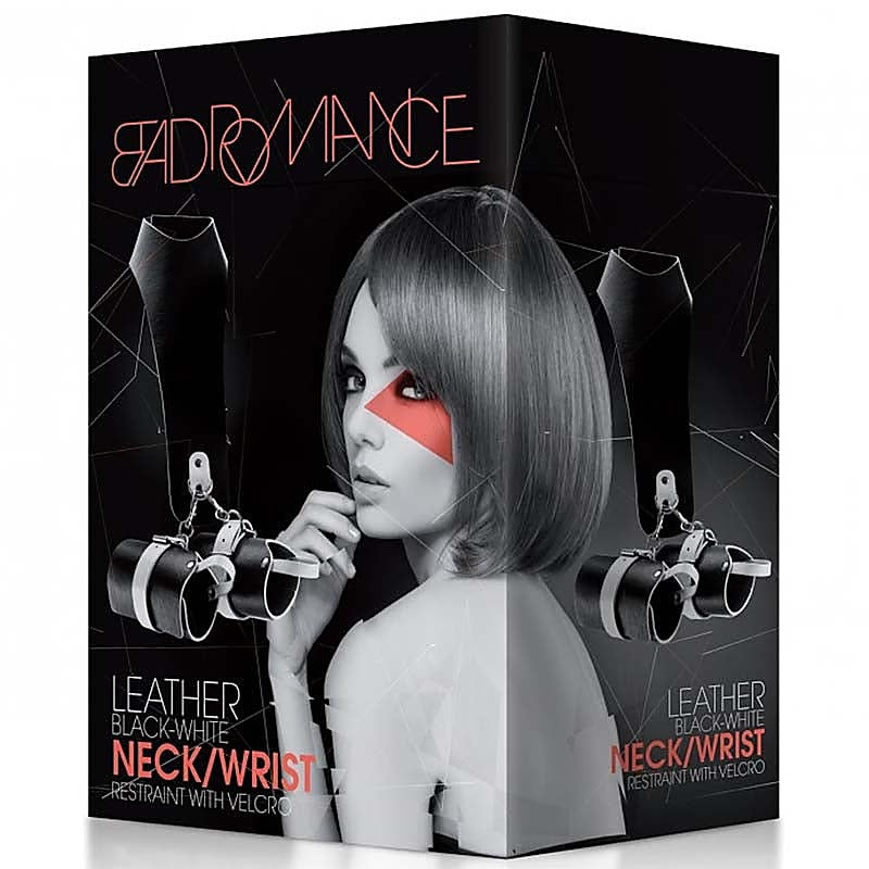 Bad Romance Leather Neck & Wrist Restraint by Shots Toys - Cuffs and Restraints