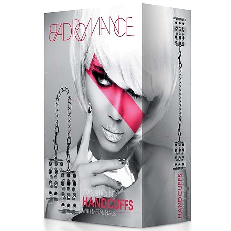 Bad Romance Translucent Handcuffs with Metal Nails - Cuffs and Restraints