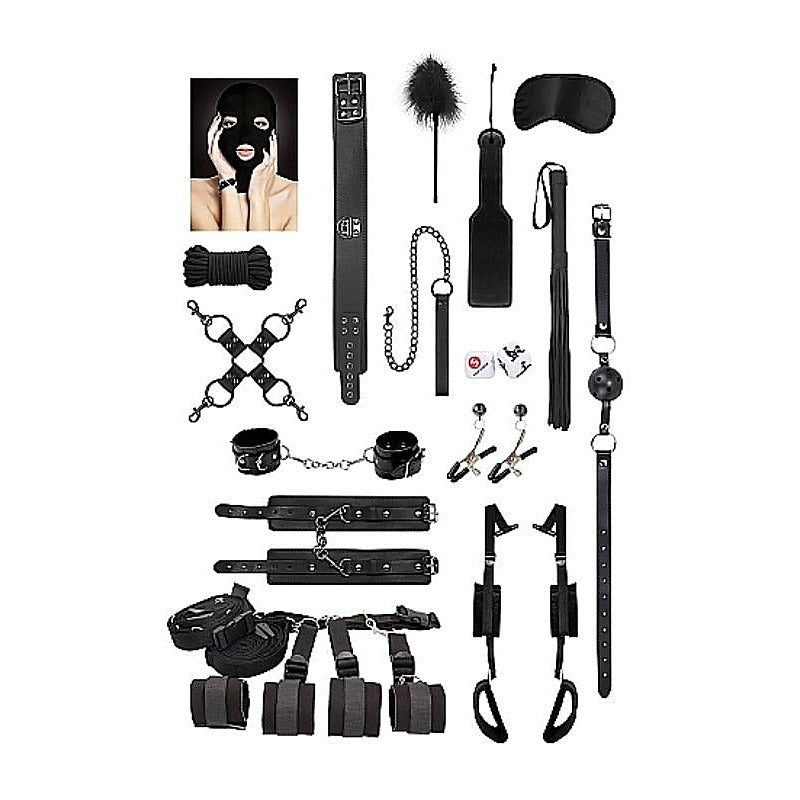 Ouch! Advanced Bondage Kit Black by Shots Toys - Bondage Kits