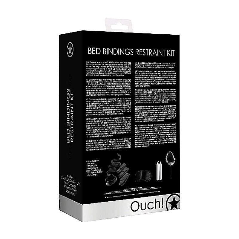 Ouch Bed Bindings Restraint Kit Black by Shots Toys - Cuffs and Restraints