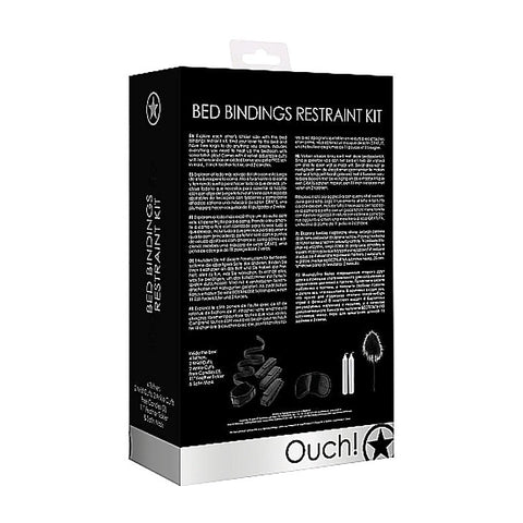 Ouch Bed Bindings Restraint Kit Black by Shots Toys - Cuffs and Restraints
