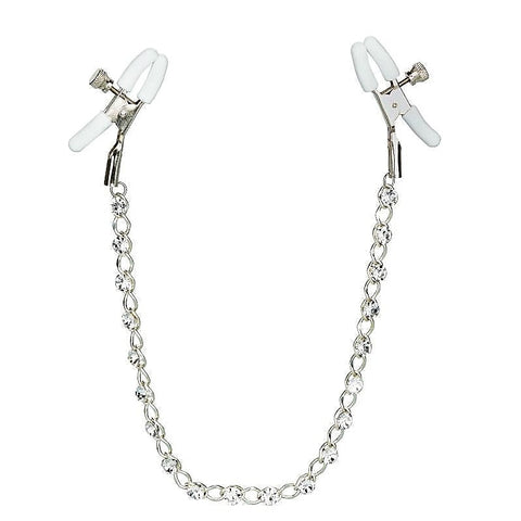 Nipple Play Crystal Chain Nipple Clamps - Nipple and Clit Clamps