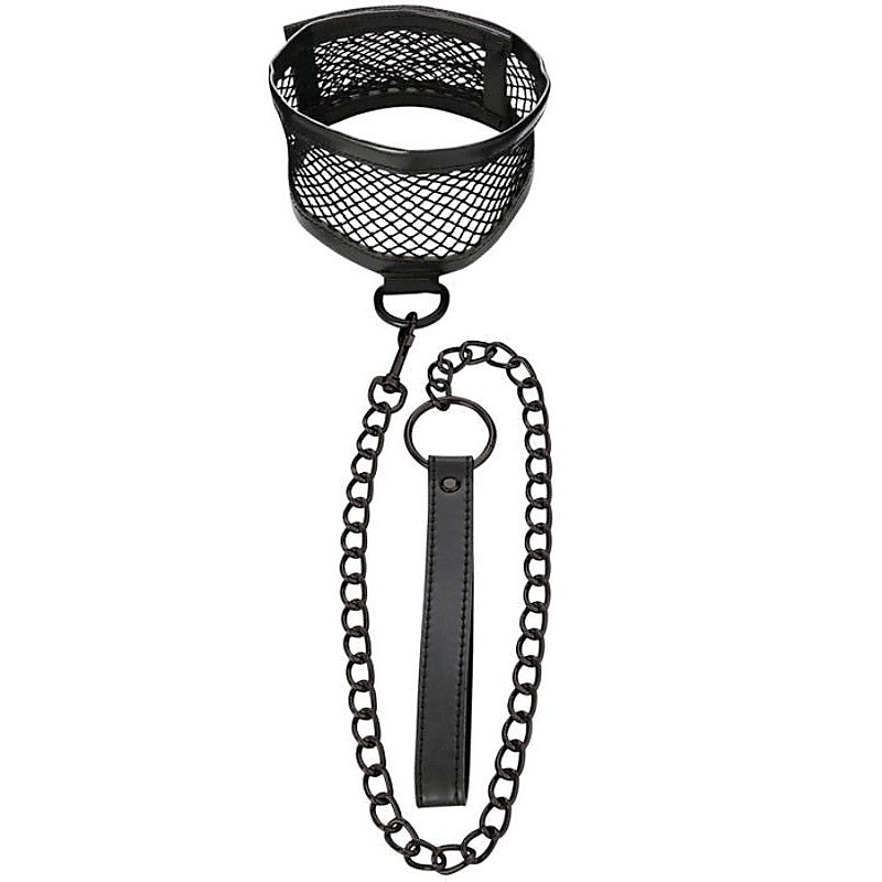 Fetish-Inspired Fishnet Collar and Leash Set - Collars and Leads