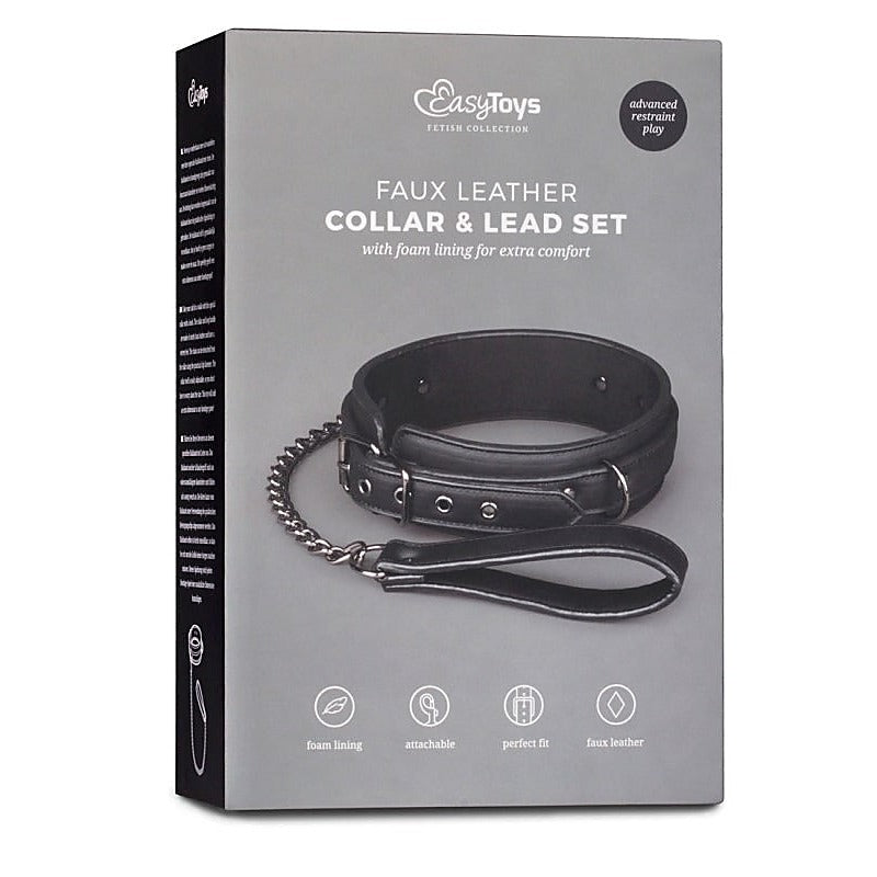 Easytoys Fetish Collar with Leash - Collars and Leads