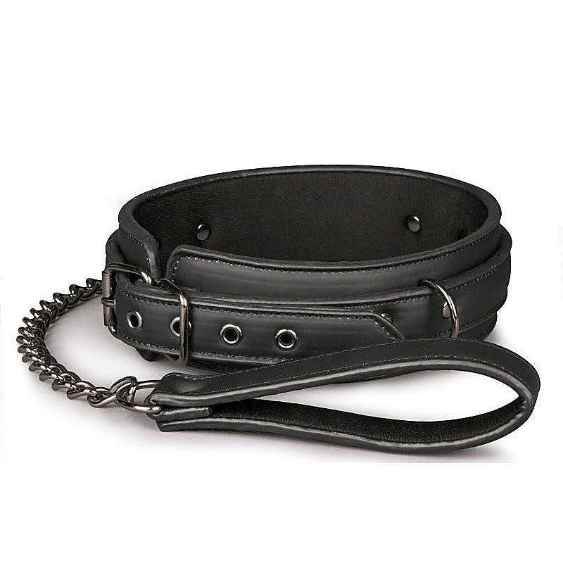 Easytoys Fetish Collar with Leash - Collars and Leads