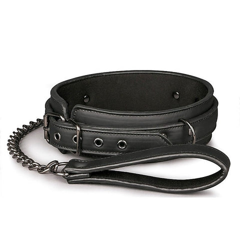 Easytoys Fetish Collar with Leash - Collars and Leads