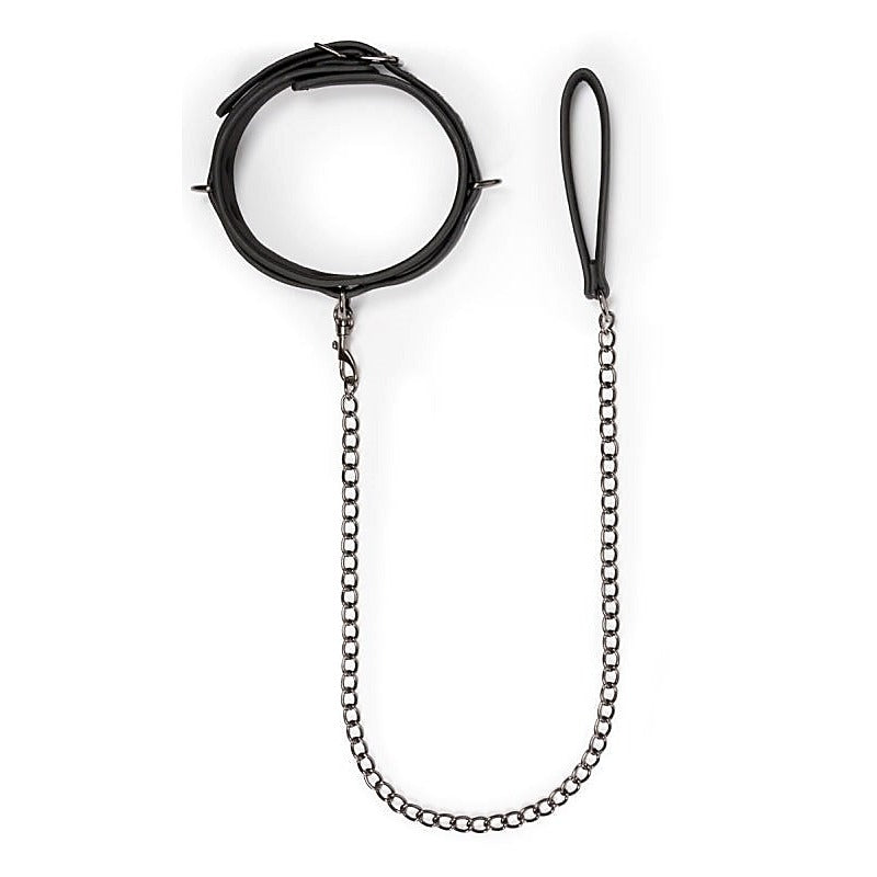 Easytoys Fetish Collar with Leash - Collars and Leads
