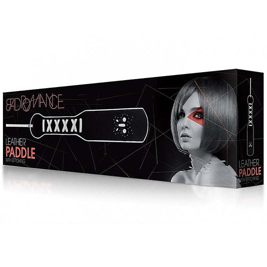 Bad Romance Leather Paddle With Stitching By Shots Toys - Paddles And Slappers