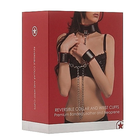 Ouch! Reversible Collar And Wrist Cuffs - Cuffs and Restraints