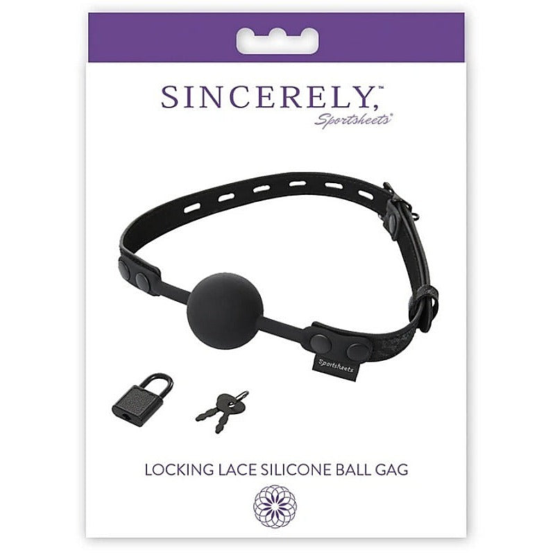 Sincerely Locking Lace Silicone Ball Gag By Sportsheets - Bondage Gags and Bits