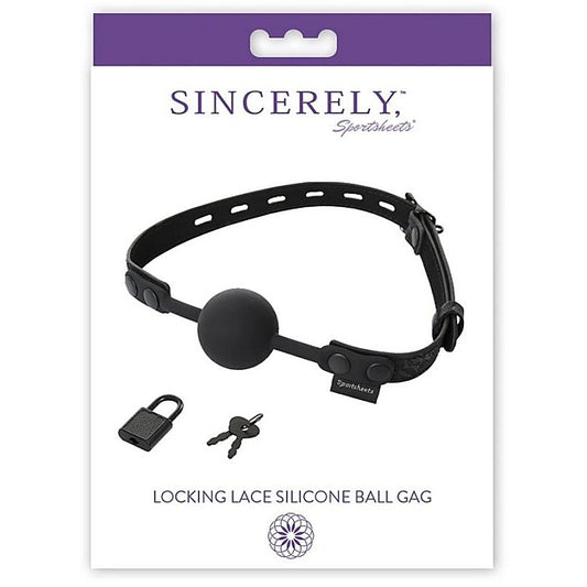Sincerely Locking Lace BDSM Play Silicone Ball Gag