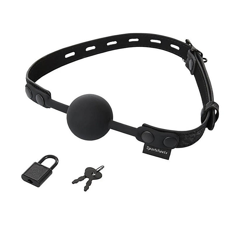 Sincerely Locking Lace Silicone Ball Gag By Sportsheets - Bondage Gags and Bits