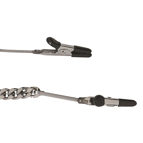 Endurance Teaser Tip Clamps With Jewel Chain By Spartacus - Breast and Nipple Toys