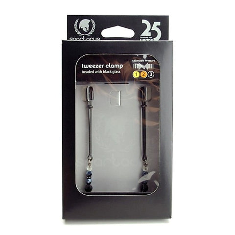 Adjustable Tweezer Clamps With Beaded Glass By Spartacus - Luxury Sex Toys