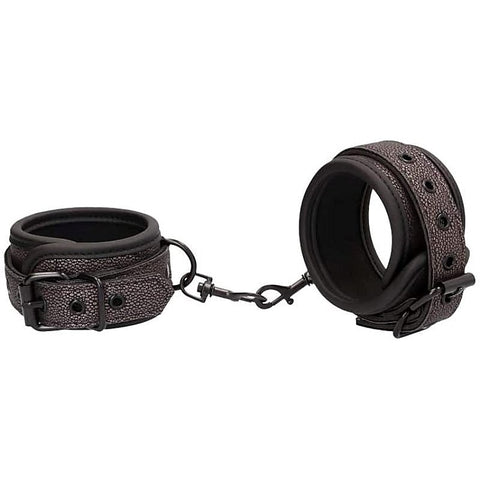 Ouch Elegant Wrist Cuffs Leather by Shots Toys - Cuffs and Restraints