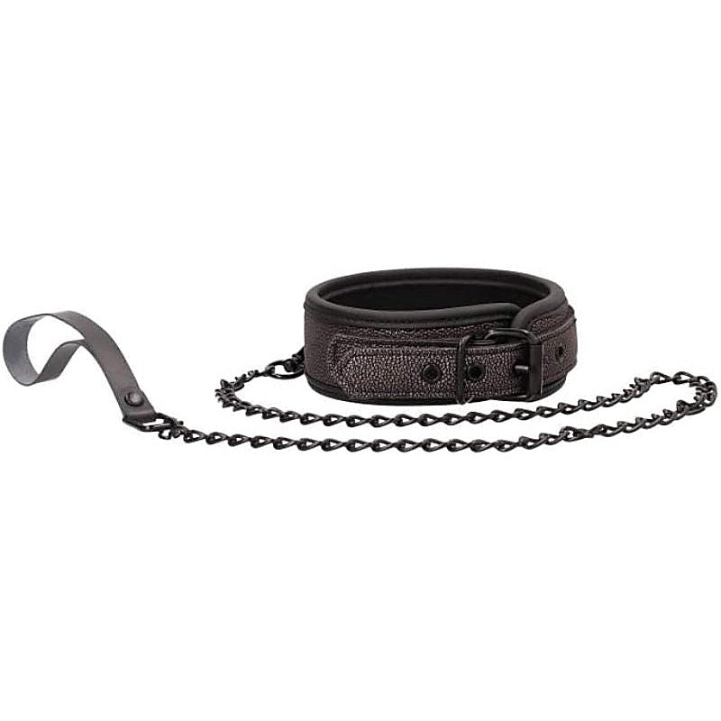 Ouch! Elegant BDSM Play Collar with Leash by Shots Toys - Collars and Leads