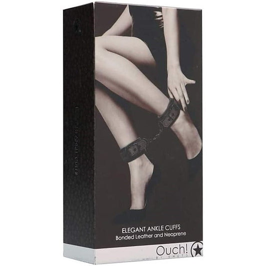 Grey Titanium Padded Ankle Cuffs - Discreet Bondage Accessory - Cuffs and Restraints