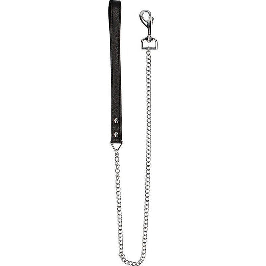 Pain Leather Handle Chain Lead - Collars and Leads