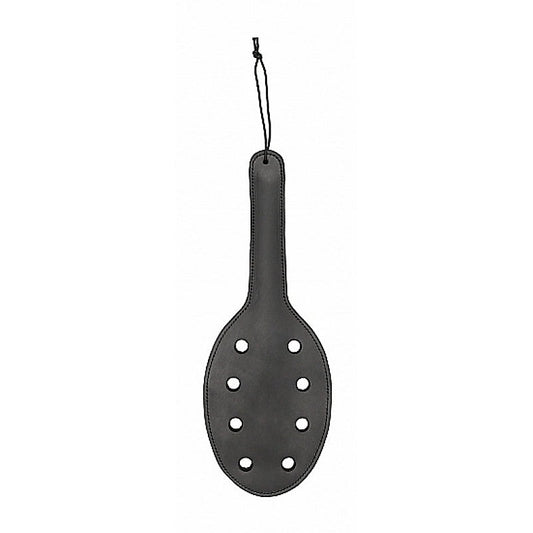 Saddle Leather Paddle With 8 Holes By Shots Toys - Paddles And Slappers