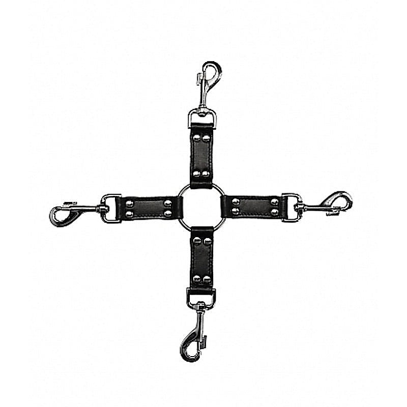 Pain 4-Way Leather Hogtie by Shots Toys - Cuffs and Restraints