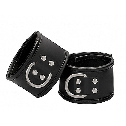 Pain Restraint Handcuff with Padlock Black - Cuffs and Restraints