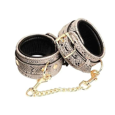 Spartacus Snake Print Microfiber Ankle Restraints - Butt Plugs