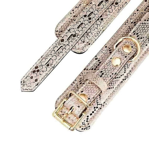 Spartacus Snake Print Microfiber Ankle Restraints - Butt Plugs