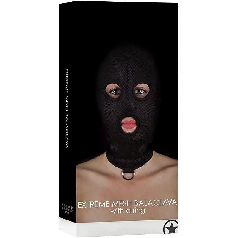 Ouch! Extreme Mesh Balaclava with D-Ring by Shots Toys - Masks And Blindfolds