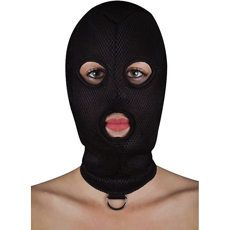 Ouch! Extreme Mesh Balaclava with D-Ring by Shots Toys - Masks And Blindfolds