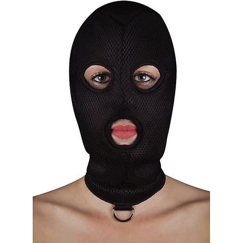 Ouch! Extreme Mesh Balaclava with D-Ring by Shots Toys - Masks And Blindfolds