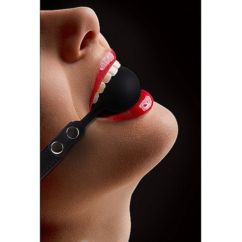 Ouch Silicone Bondage Ball Gag Black by Shots Toys - Bondage Gags and Bits
